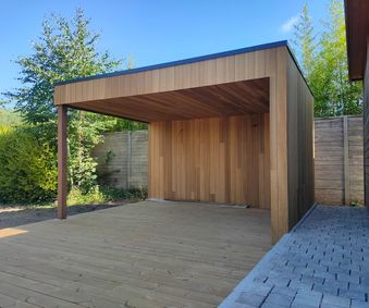 Terrasoverkapping thermowood Ayous